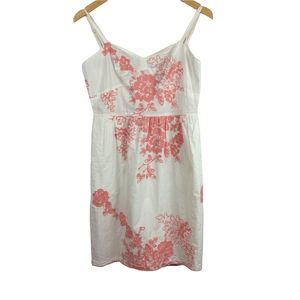 COPY - J. Crew white, pink embroidered cotton dress